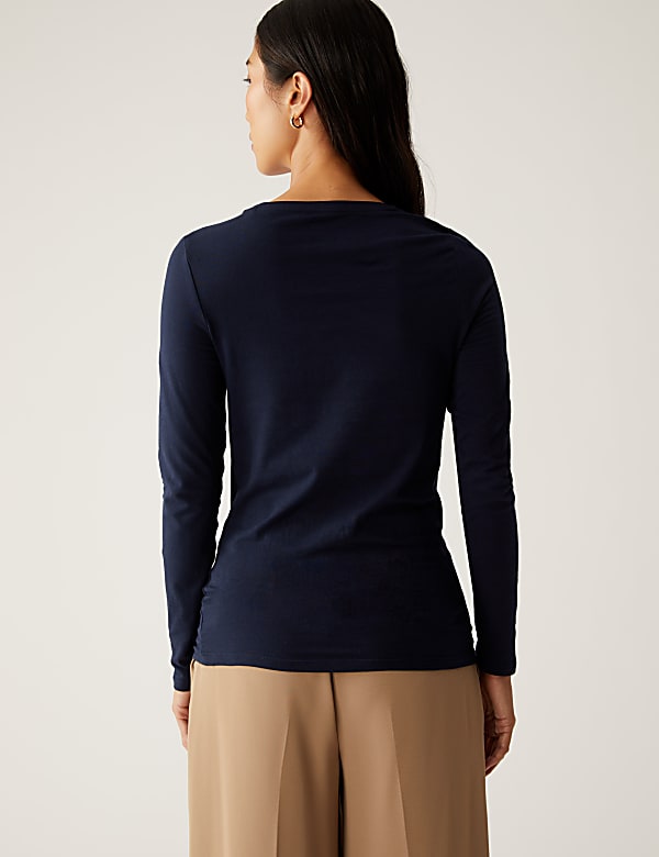 Cotton Rich Slim Fit Long Sleeve Top