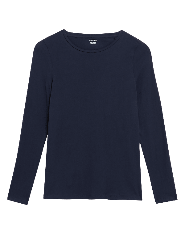 Cotton Rich Slim Fit Long Sleeve Top