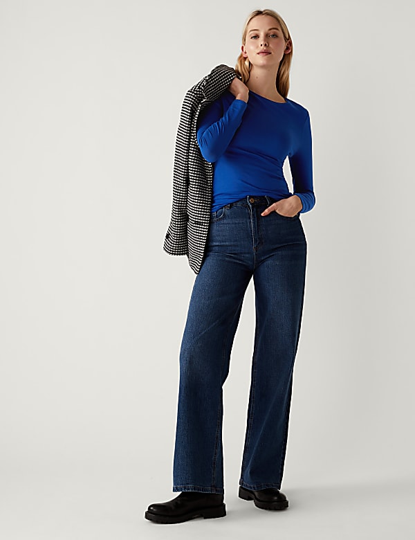 Cotton Rich Slim Fit Long Sleeve Top