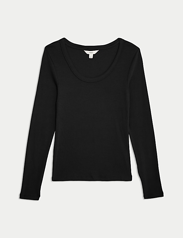 Atasan Kerah Leher U Rendah Bergaris Bahan Katun - ID