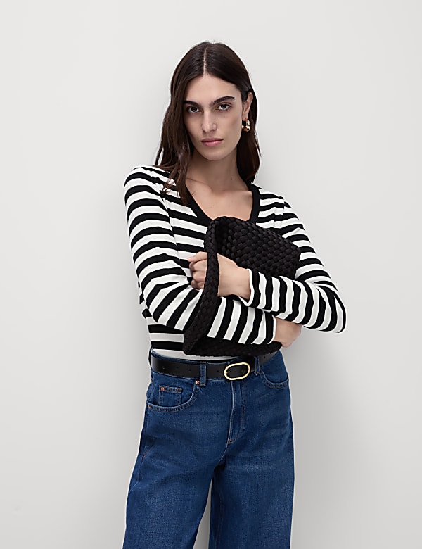 Pruhovan&yacute; top vysok&yacute;m pod&iacute;lem bavlny - CZ