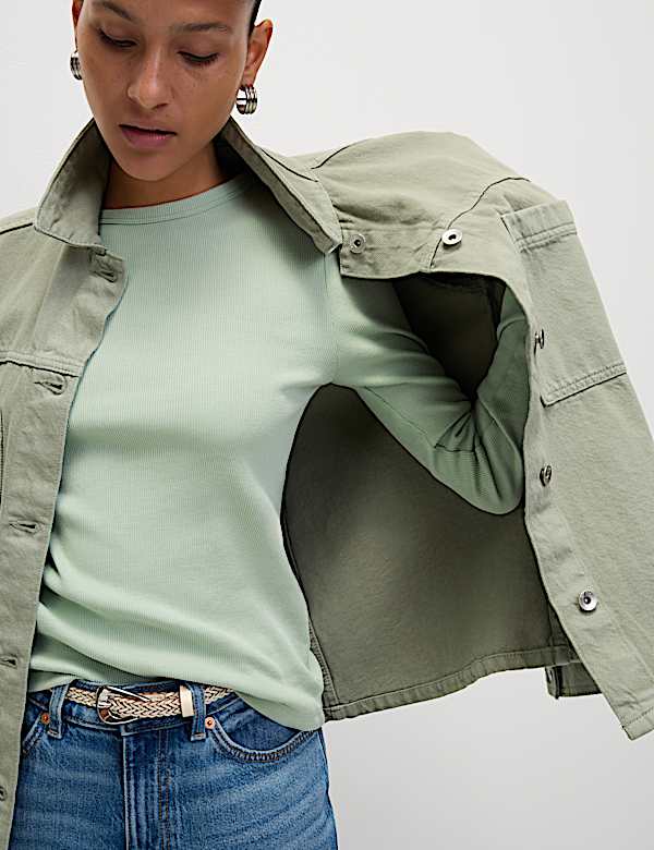 Cotton Rich Ribbed Garment Dye Top