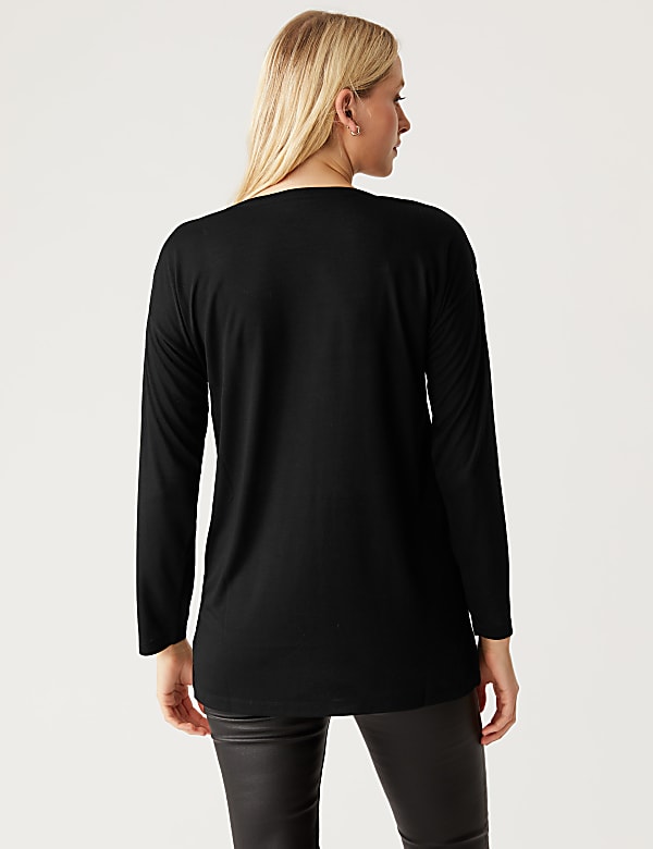 Relaxed Long Sleeve Longline Top
