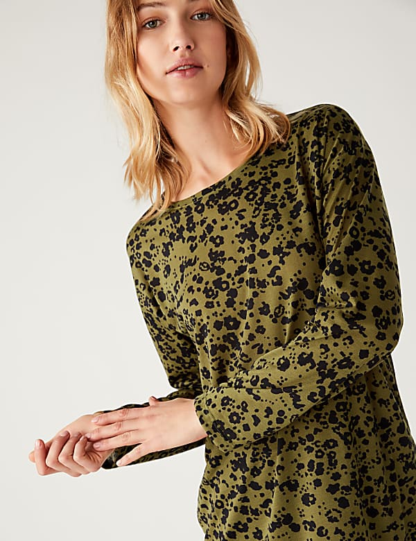 Printed Relaxed Longline Top