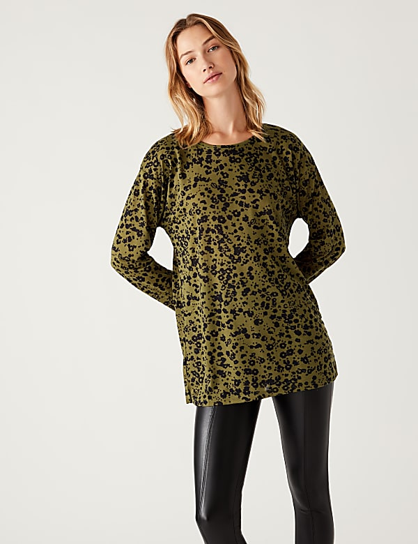 Printed Relaxed Longline Top