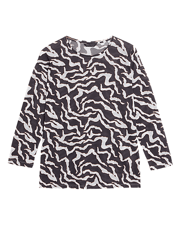 Printed Relaxed Longline Top