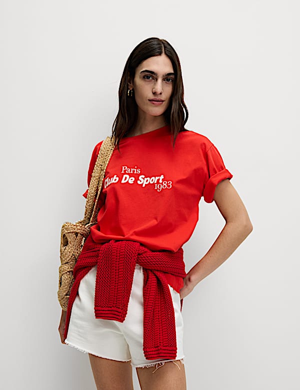 Pure Cotton Textured Regular Fit T-Shirt
