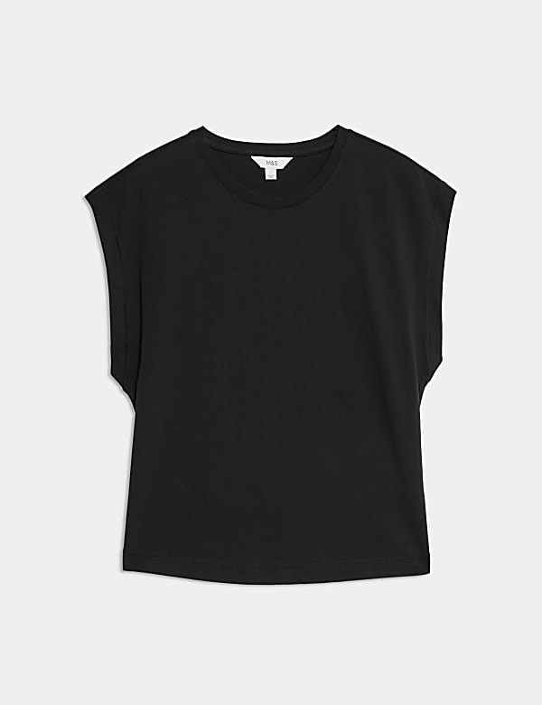 Pure Cotton Oversized Cap Sleeve T-Shirt - ID
