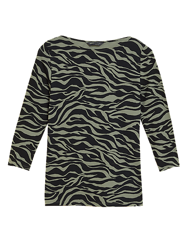 Cotton Rich Printed Slim Fit Top