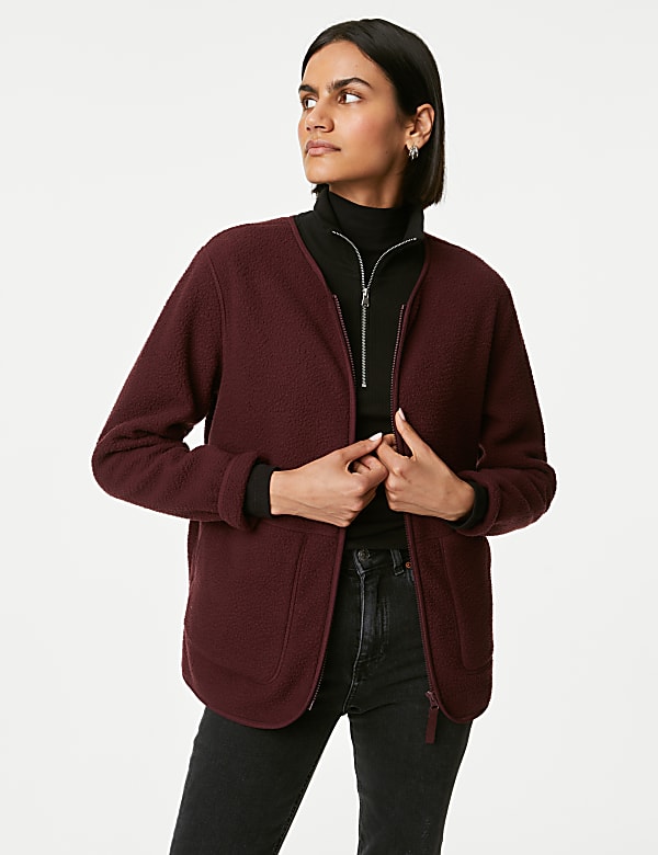 Fleece Zip Up Jacket ELECTRIC BLUE Jackets M S HU