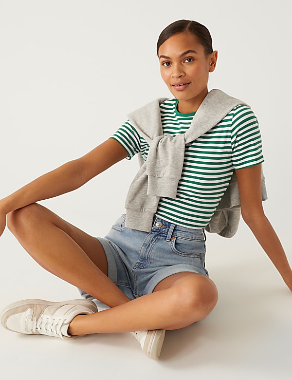 Cotton Rich Striped Slim Fit T-Shirt