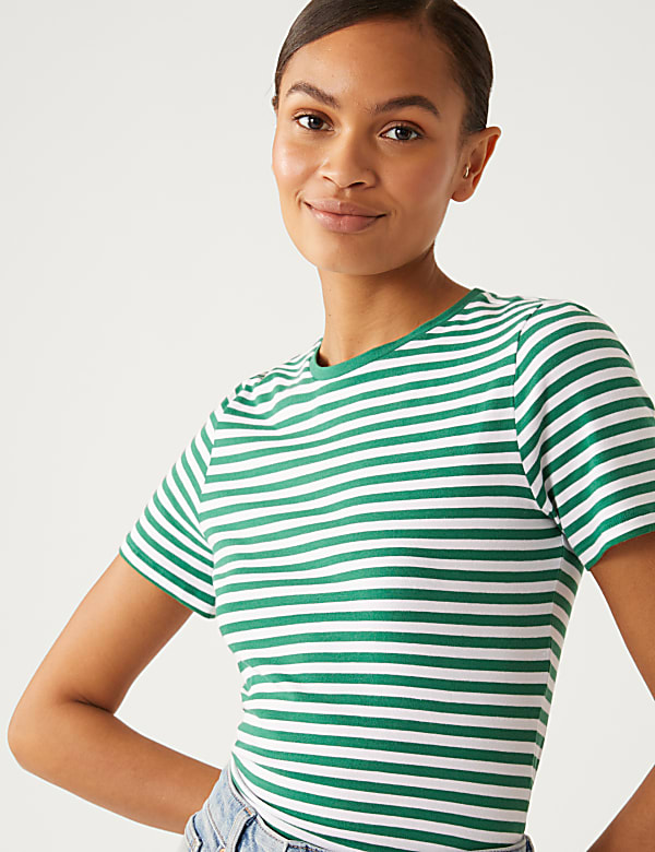 Cotton Rich Striped Slim Fit T-Shirt