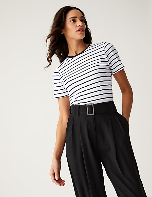 Cotton Rich Striped Slim Fit T-Shirt