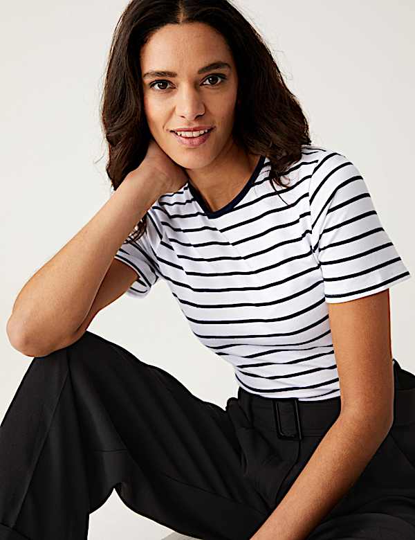 Cotton Rich Striped Slim Fit T-Shirt