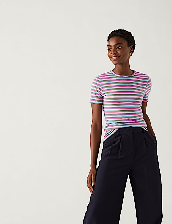 Cotton Rich Striped Slim Fit T-Shirt