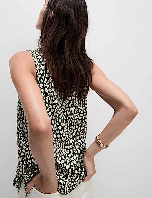 Cotton Rich Printed Relaxed Vest - IL