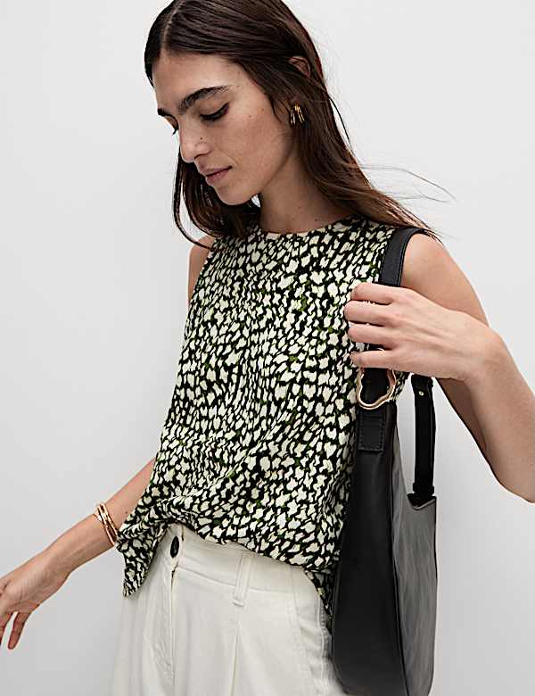 Cotton Rich Printed Relaxed Vest - IL