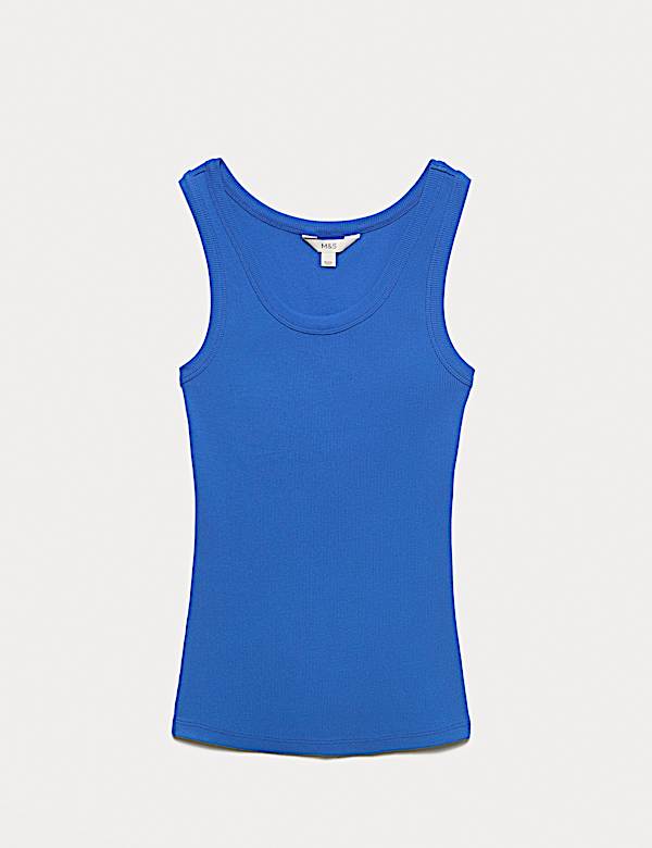 Cotton Rich Ribbed Slim Fit Vest Top - US