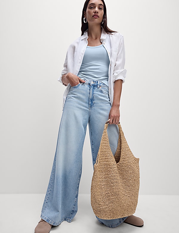 Cotton Rich Ribbed Slim Fit Vest Top - ID