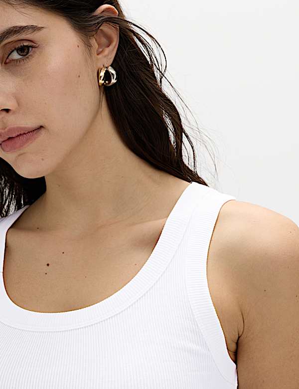 Cotton Rich Ribbed Slim Fit Vest Top - NL