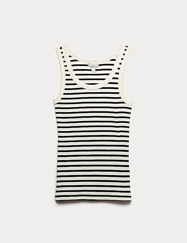 Cotton Rich Ribbed Slim Fit Vest Top - US