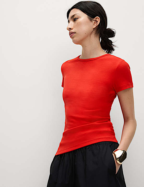 Cotton Rich Ribbed Slim Fit T-Shirt