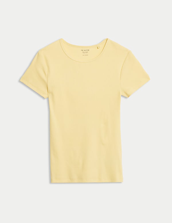 Cotton Rich Ribbed Slim Fit T-Shirt - US