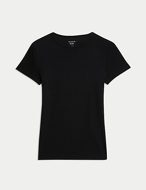 Cotton Rich Ribbed Slim Fit T-Shirt - US