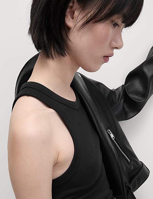 Cotton Rich Ribbed Racer Back Vest