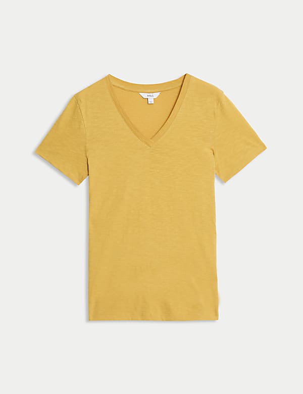 Pure Cotton V-Neck T-Shirt - US