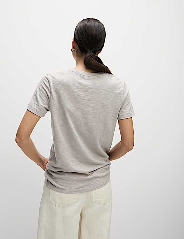 Pure Cotton V-Neck T-Shirt - CA