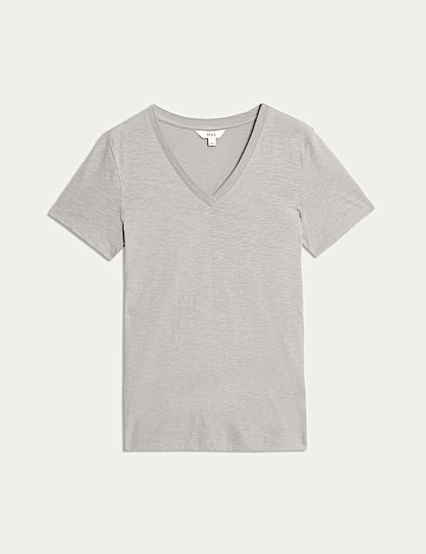 Pure Cotton V-Neck T-Shirt - CA
