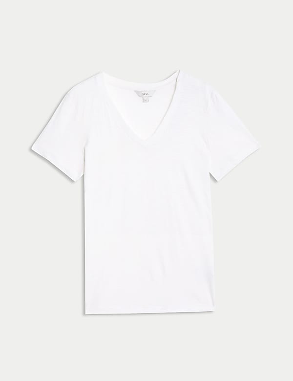 Pure Cotton V-Neck T-Shirt - GR