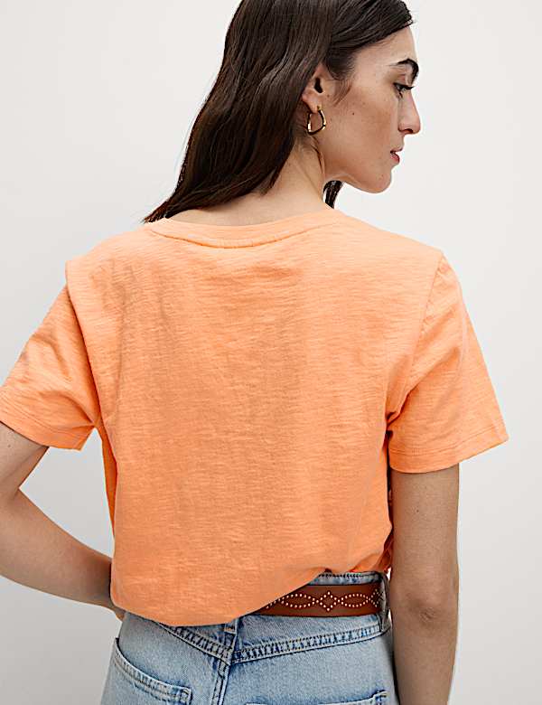 T-shirt 100 % coton à col en V - LU