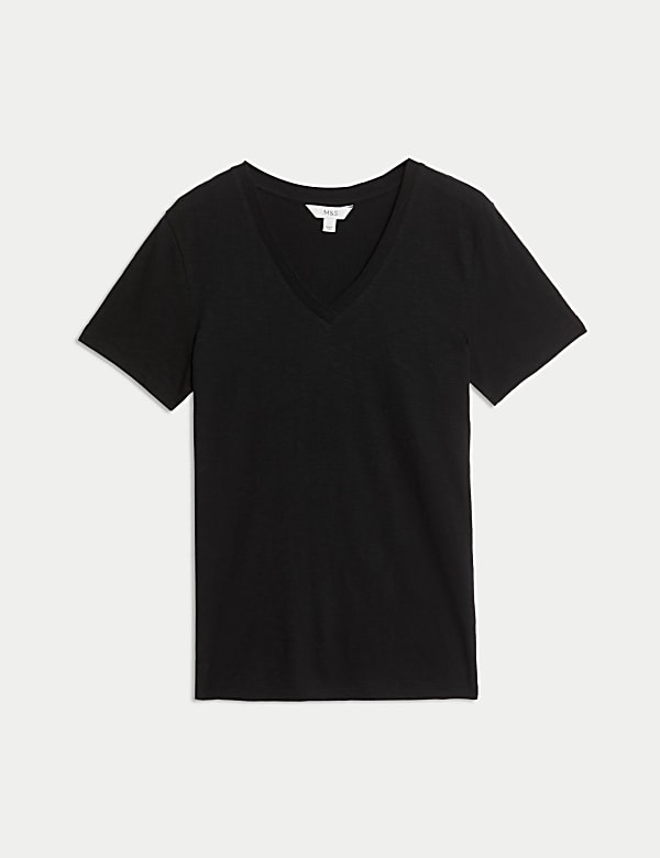 Pure Cotton V-Neck T-Shirt - LV