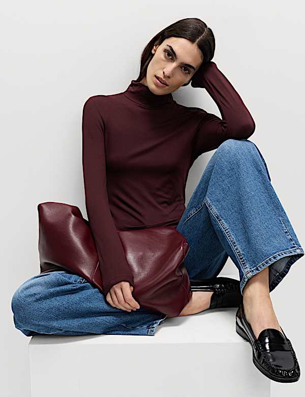 Funnel Neck Second Skin Top - GR