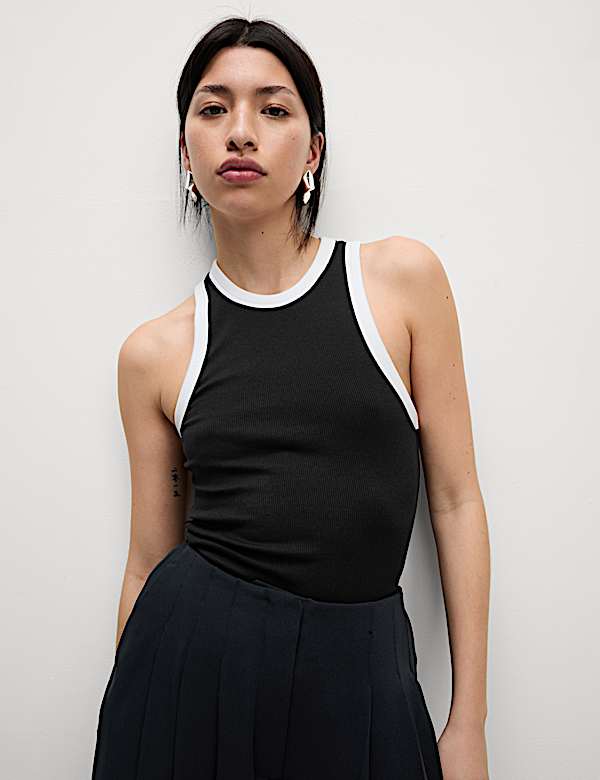 Cotton Rich Textured Racer Vest - ES