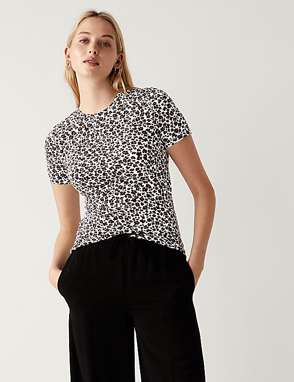 Cotton Rich Printed Slim Fit T-Shirt