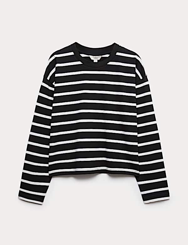 Pure Cotton Striped Boxy Top - GR