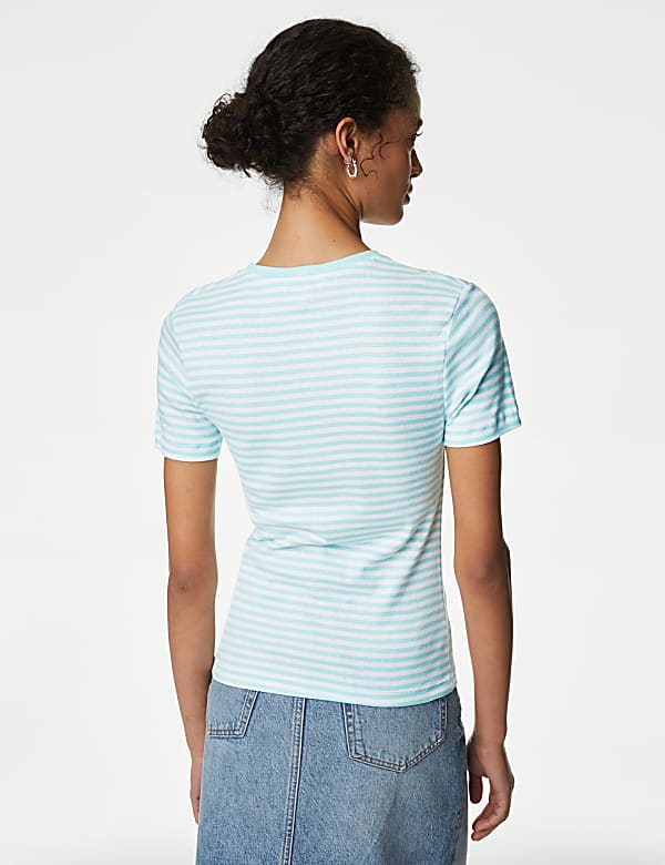 Pure Cotton Striped Slim Fit T-Shirt