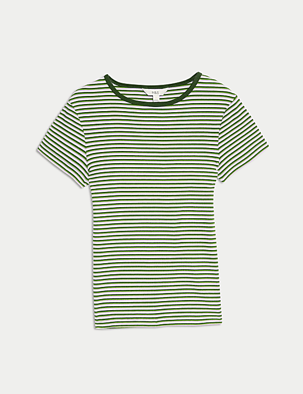 Cotton Rich Striped Ribbed T-Shirt - MV
