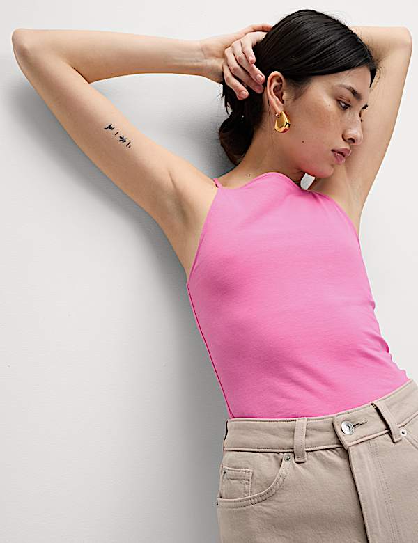Cotton Rich Racer Neck Vest