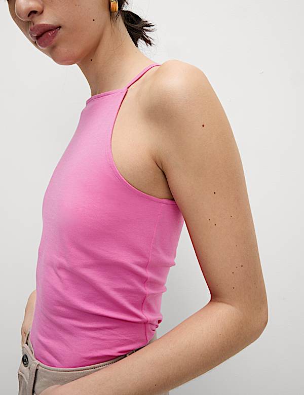 Cotton Rich Racer Neck Vest