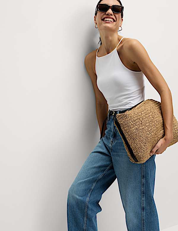 Cotton Rich Racer Neck Vest - LT