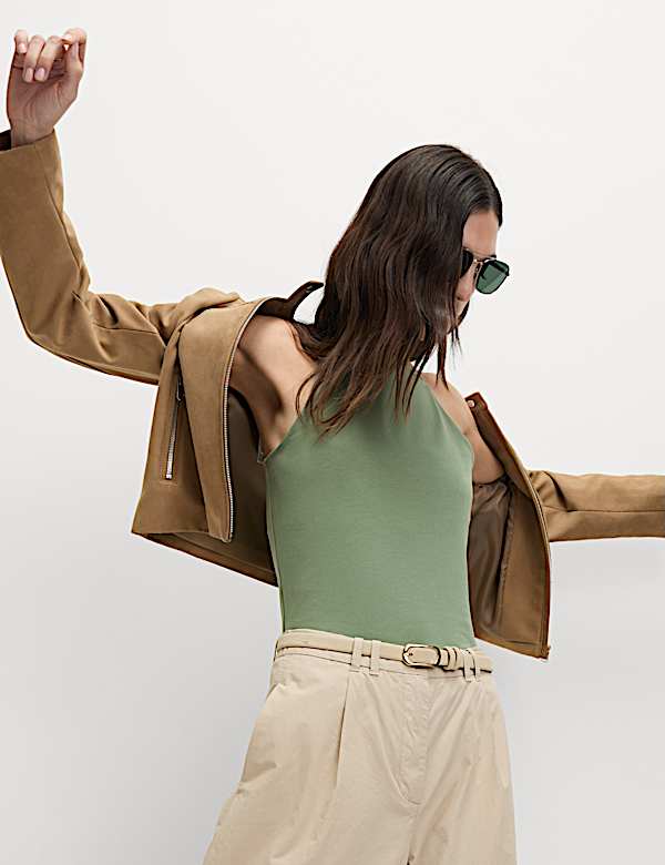 Cotton Rich Racer Neck Vest