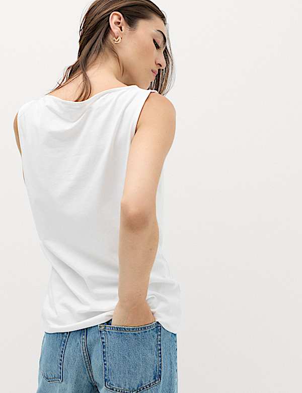 Maillot de corps en coton &agrave; col bateau - BE