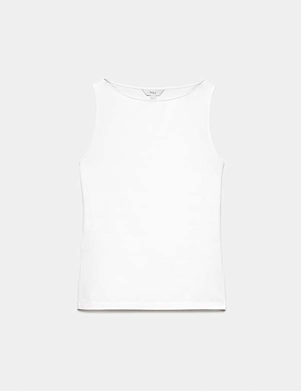 Maillot de corps en coton &agrave; col bateau - BE
