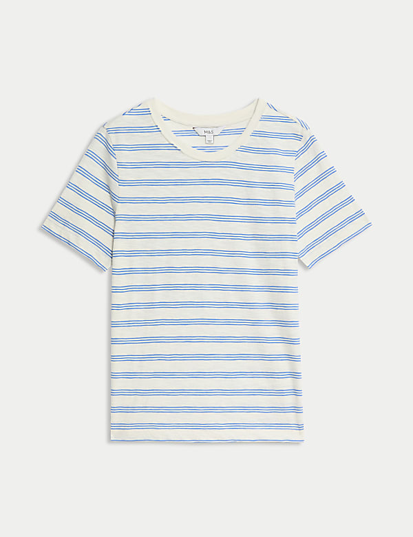 Pruhovan&eacute; tričko z čist&eacute; bavlny, norm&aacute;ln&iacute; střih - CZ