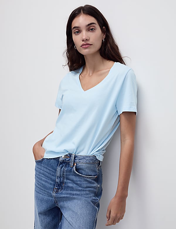 Pure Cotton V-Neck T-Shirt