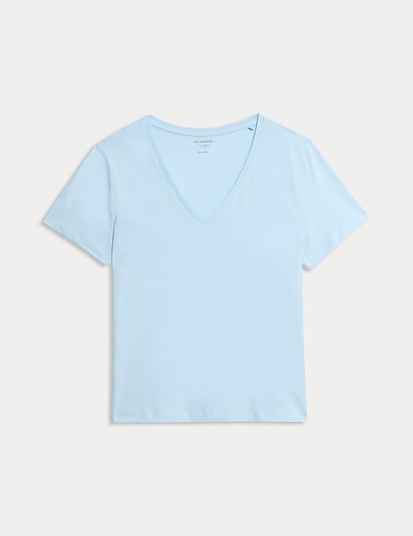 Pure Cotton V-Neck T-Shirt - NZ